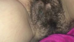 Close Up – He Shoots Spunk All Over Her Hairy Bush