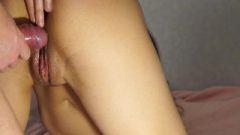 Playing With Her Wet Tight Pussy And Then Sperm On Ass. Close Up Fuck.