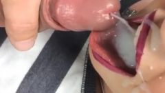 Sex Friend Jizz In Mouth While I Am Eating Cock Cock Double Pov Close Up Jizzshot