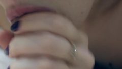 Inviting Teen Does Close Up Blow Job – Jizz In Mouth And Swallow