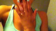 Mixed Girl Playing With Herself, Lickin Fingers