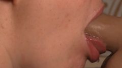 Preview Deepthroat And Tongue With Clear Lipgloss Closeup Gagging Dribbling