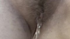 Cougar Hairy Twat Close Up Pee