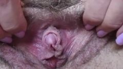 Masturbating My Huge Clitoris In Close Up And Making My Hairy Twat Starved