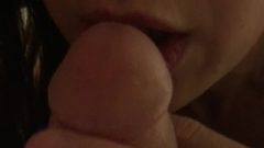 Up Close Blow-Job Jizz In Her Mouth And She Swallows Every Single Drop Pov