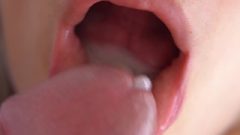 Her Spicy Lips & Tongue Make Him Jizz In Mouth, Super Closeup 4k