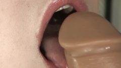 Super Close Up Mouth Focused Rubber Toy Blow-Job