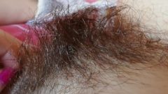 Playing With My Meaty Hairy Bush Huge Labia Fanny Close Up