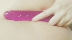 Masturbation Attractive Twat With A Silicone Rubber Toy Close Up