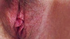 Cougar Creampie Herself – Close Up Hairy Cunt Raw Clitoris Orgasm With Moan