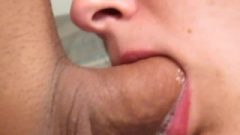 Close Up Juicy Blowjob. Raw Deepthroat And Gagging. Oral Cumshot. (milf)