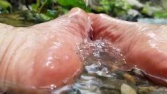 Close Up, Bare Soles In Icy Cold River, Asmr Muse, Sfw