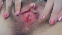 Hairy Twat Close Up Masturbation And Orgasm With Big Erected Clitoris
