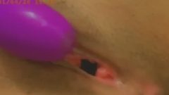 Close Up Fanny Play With Rubber Toy