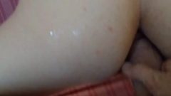 Small Cutie Butt Taking Huge One Close Up