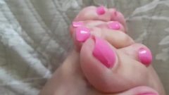 Interlocking Toes Close Up Nubile Long Titillating Legs Long Toe Fetish Pink Nails