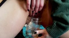 Sensuous Sweater Barbie Pisses Into A Glass