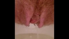 Powerful Short Piss From Hairy (gingery) Fanny