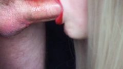 No Hands Blow Job Close Up. Pulsating Sperm Mouth. Oral Creampie Swallow (cim)